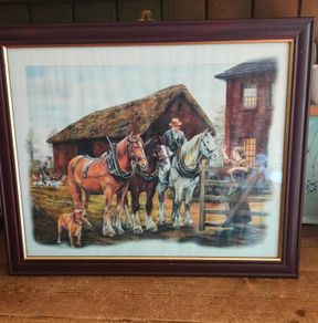 Goodhill print like new in Mahogany frame.