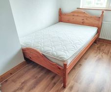 Wooden Double Bed Frame with Mattress