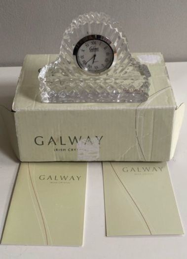Galway crystal mantle clock