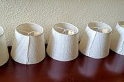 Vintage cream/ivory silk clip on shades x 5