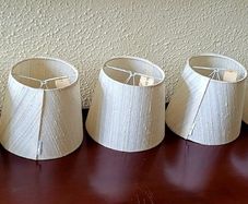 Vintage cream/ivory silk clip on shades x 5