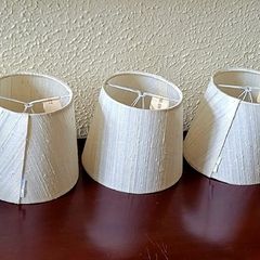 Vintage cream/ivory silk clip on shades x 5