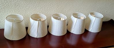 Vintage cream/ivory silk clip on shades x 5