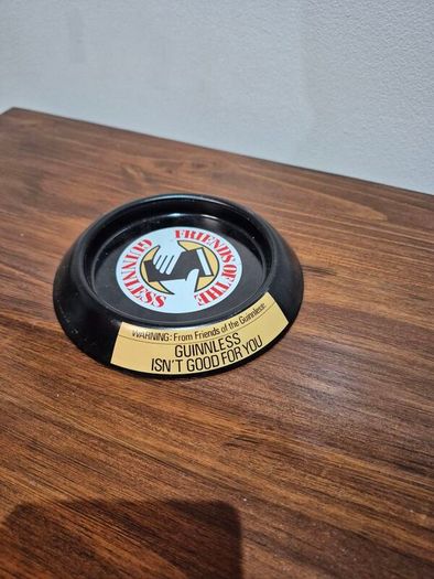 Vintage 1983 Guinness Guinnless Tin Pub Ashtray Original Memorabilia