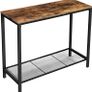 _Console Table, Side Table, Hallway Table with Mesh Shelf, 100 x 35 x 80 cm Image 5