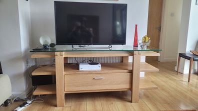 solid oak TV table