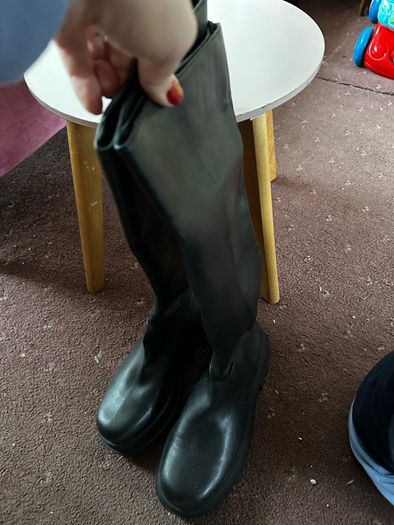 NEW! ladies Zara knee high chunky heel boots