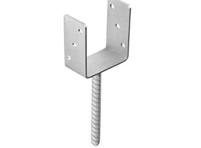 Galvanised Concrete In "U" Shape Post Support Heavy Duty For 120mm Posts