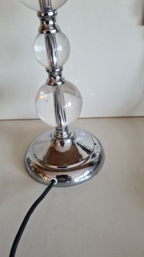Beautiful Brushed Steel  Crackle Glass Table Lamp. In Mint Condition.