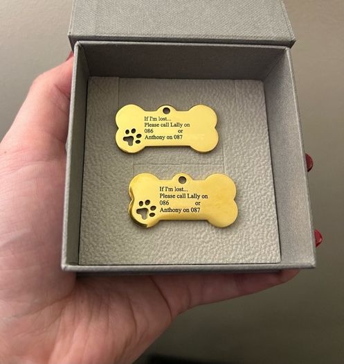 Personalised Engraved Gold Dog tag