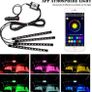 4 Pcs 18LED Interior Car Bluetooth APP Remote Control Light Music Voice Control Auto LED Lighting Strip LED Light Footwell Neon Under RGB LED Tape Image 2