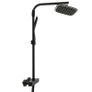 Dual Head Shower Set with Mixer and Hose Black Image 3