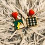 Heart and Square Earrings Fun Mismatched Pair Image 5