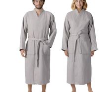 Brand New Unisex Waffle Pique Bathrobe Lightweight