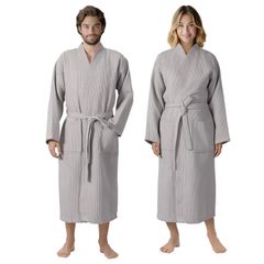 Brand New Unisex Waffle Pique Bathrobe Lightweight