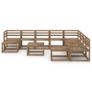 11 Piece Garden Lounge Set Brown Impregnated Pinewood Image 2