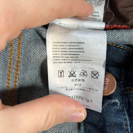 Armani JO6 Jeans Mens Selvedge Jeans W33 L32 Indigo Denim Slim