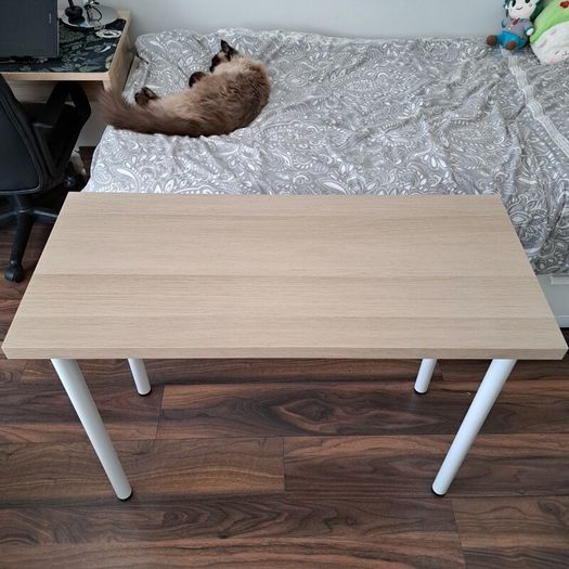 Slim Light Brown & White Desk