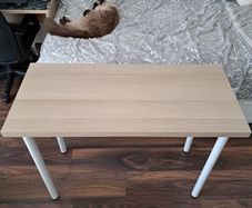 Slim Light Brown & White Desk