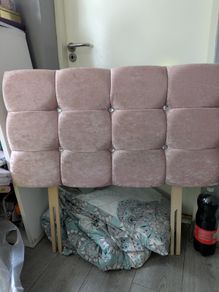 Pink crush velvet head board