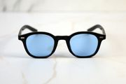 Black Rectangular Sunglasses Blue Lens UV400 (New)