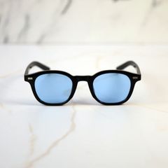 Black Rectangular Sunglasses Blue Lens UV400 (New)