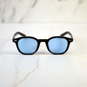 Black Rectangular Sunglasses Blue Lens UV400 (New)