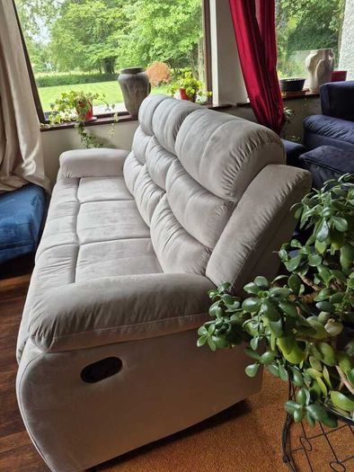 3-Seater Brown Recliner Sofa
