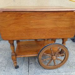 1940/50s Solid Oak TeaCart