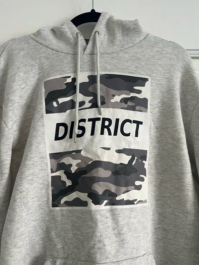 Grey Hooded Jumper District size larger