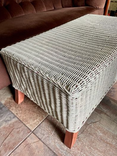 Sturdy Versatile Rattan and Bamboo Low Bench