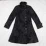 Desigual Black Velvet Embossed Floral Pattern High Neck Longline Coat 8UK/36EU Image 2