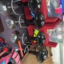4 Black & Chrome Swivel Bar Stools Image 2