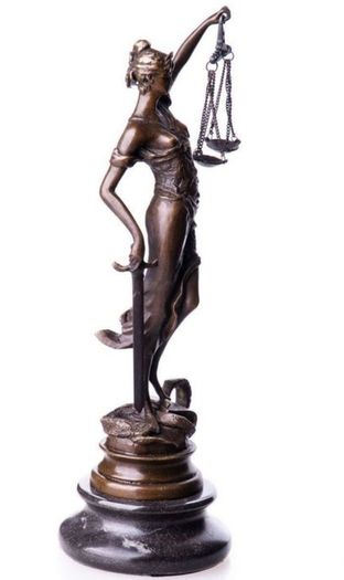Lady Justice - Bronze, Marble, Signed