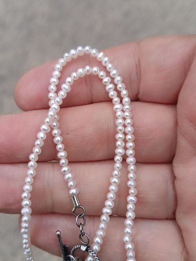 Suarti Branded Baroque Pearl Necklace on Sterling Silver Closures