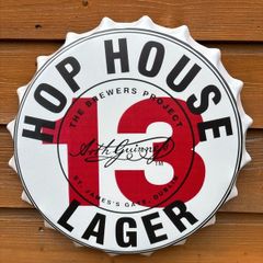 hop house metal wall bottle cap
