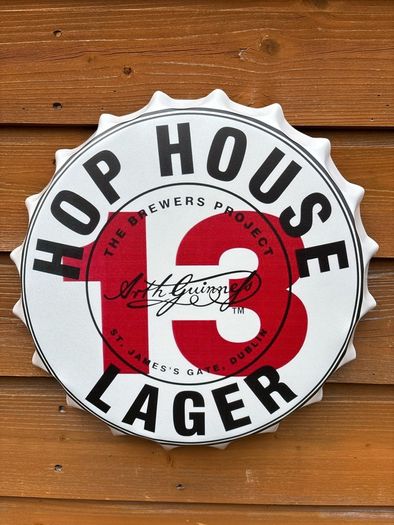 hop house metal wall bottle cap