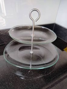 Two Tier Glass Serving Stand