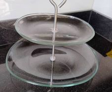 Two Tier Glass Serving Stand