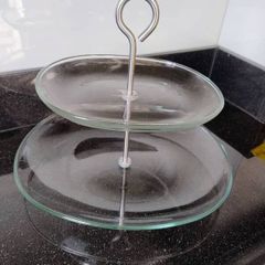 Two Tier Glass Serving Stand