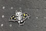 Skeleton owl enamel pin