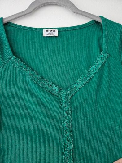 Cotton On Lace Trim Long Sleeve Top  XS