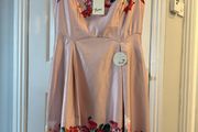 Very pretty pink floral dress Lovely dress to wear on Weddings, party, or any special occasion .