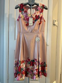 Very pretty pink floral dress Lovely dress to wear on Weddings, party, or any special occasion .