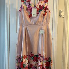 Very pretty pink floral dress Lovely dress to wear on Weddings, party, or any special occasion .
