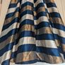 Metallic Navy Striped Pleated A-Line Full Flare Satin Midi Skirt from Traffic People Image 7