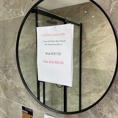 Ex Display Bathroom 600mm round black plain mirror