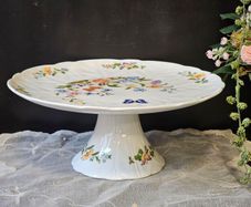 Aynsley Cottage Garden Fine Bone China Footed Cake Stand Floral Butterfly