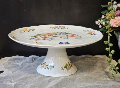 Aynsley Cottage Garden Fine Bone China Footed Cake Stand Floral Butterfly