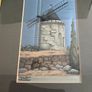 Is 3 pictuer Framed Le Tisserand Jacquard woven silk picture featuring a windmill 30.00 euro , old photo from Charleville, Co. Cork 18 euro, framed Holy post card  Pieta , Love and Honor Jesus 12 euro.. Image 2